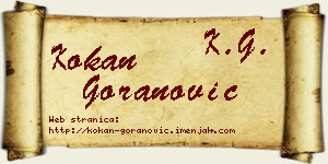 Kokan Goranović vizit kartica